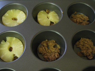 Pineapple upside down cupcakes