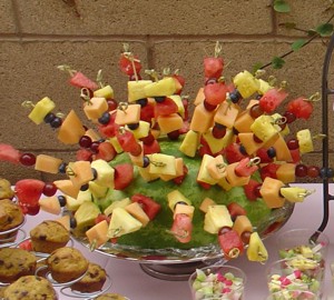 fruit skewer platter