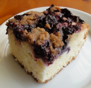 blueberry cake cut