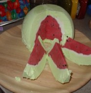 watermelon ice cream bombe