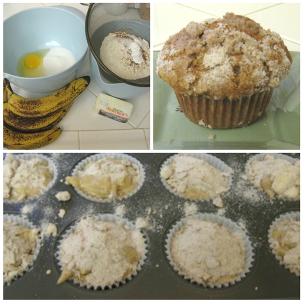 Banana Crumb Muffin prep