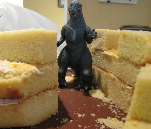 Godzilla cake stack