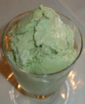 green tea ice cream scoop