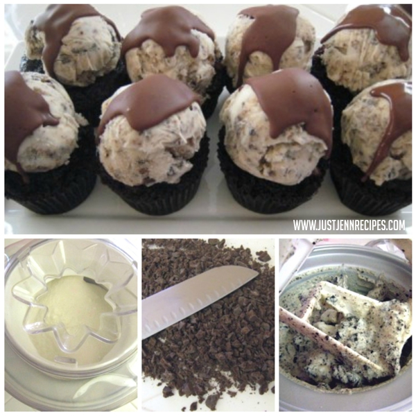 Thin Mint Ice Cream Cupcakes prep