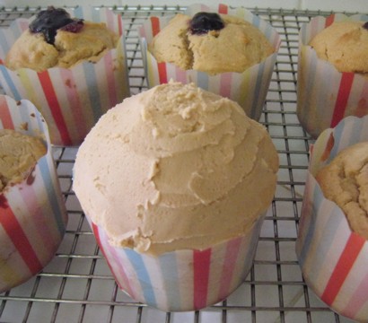 peanut butter and bosenberry jelly cupcake frosted sm