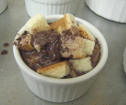 nutella bread pudding to be baked