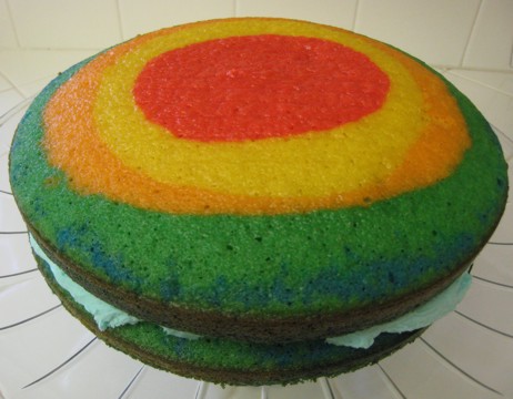 rainbow cake pre frost