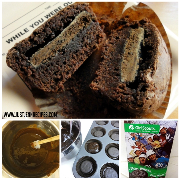 Thin Mint Cookie Brownie prep