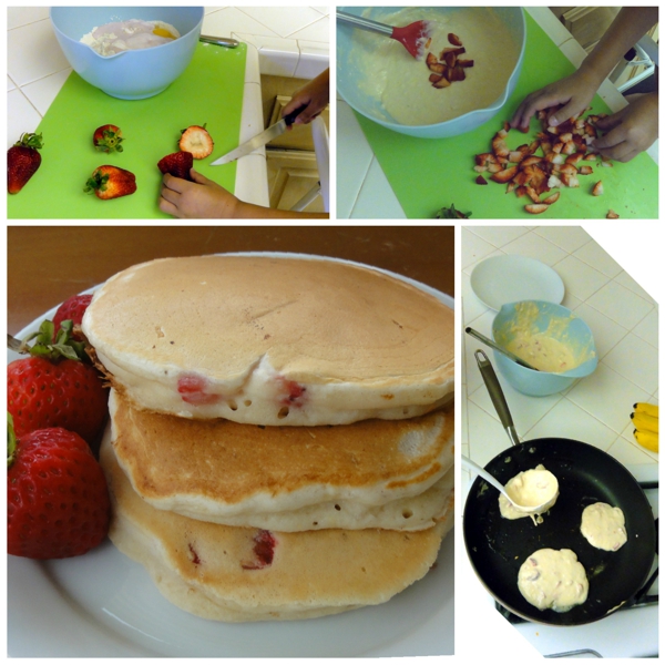 Strawberry Pancake prep