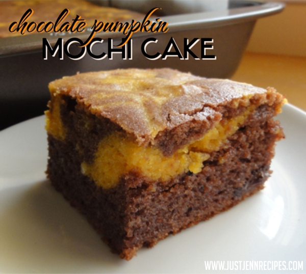 Chocolate Pumpkin Mochi Cake Slice