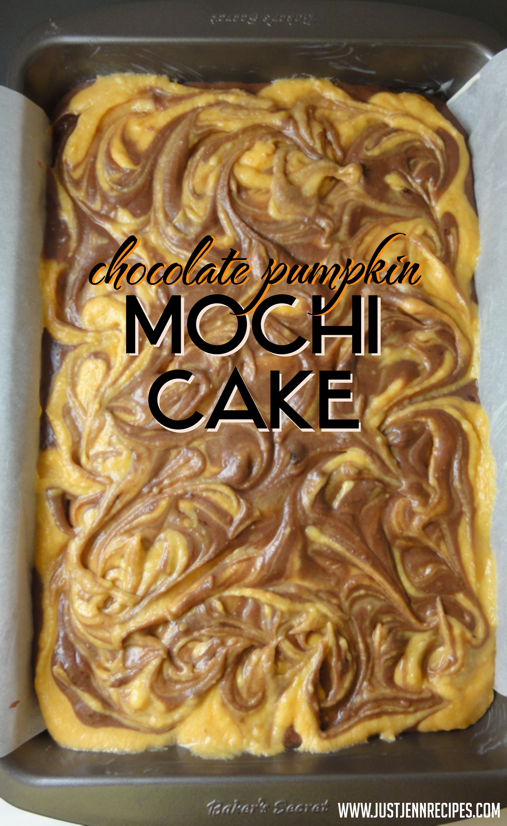 Chocolate Pumpkin Mochi Cake