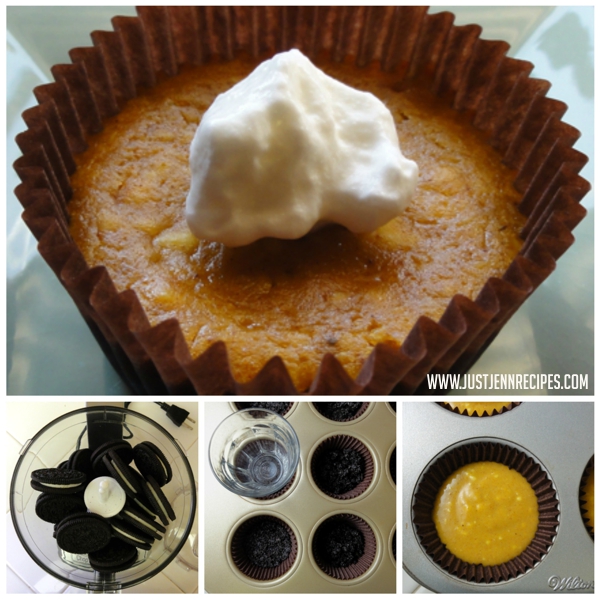 Mini Pumpkin Pies with Cookie Crust prep