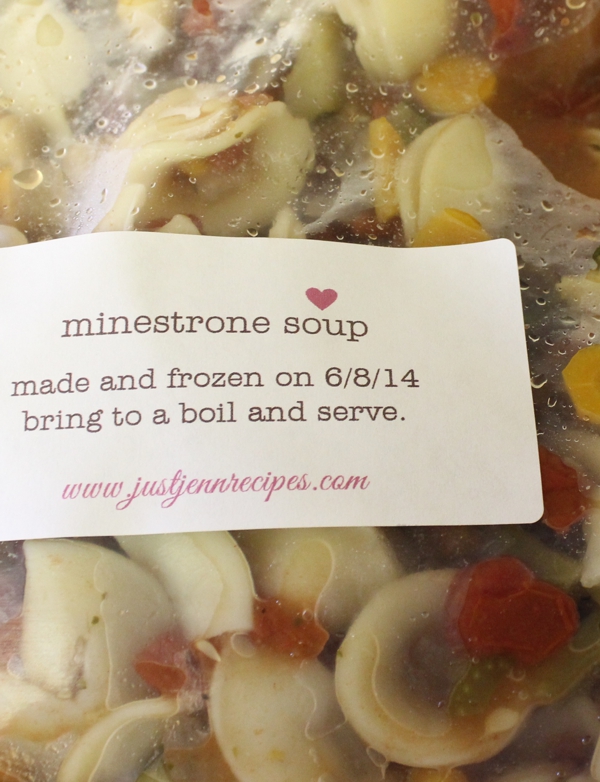 minestrone soup for the freezer