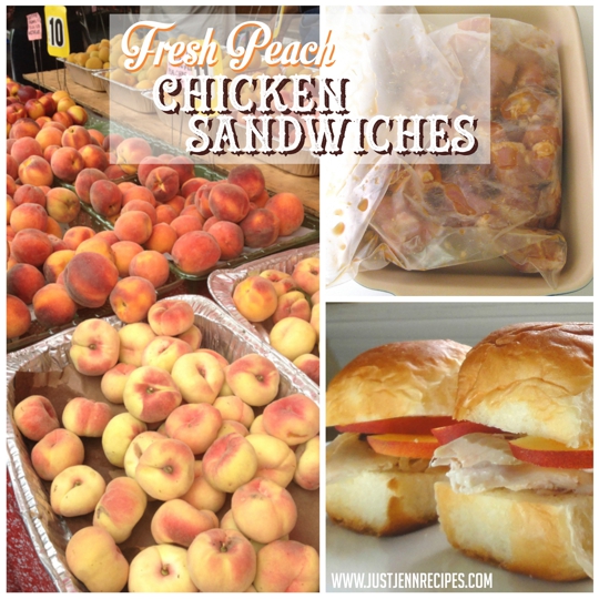 Fresh Peach Chicken Sandwich prep