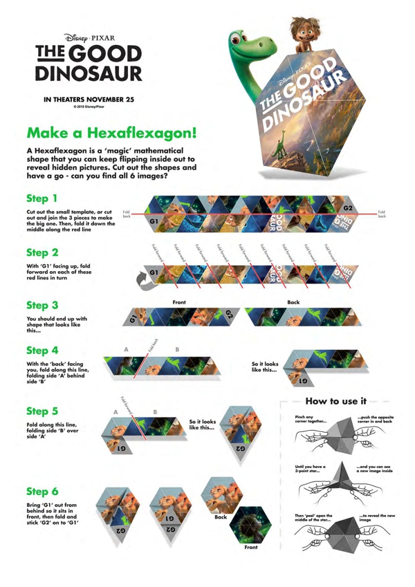 good dino hexaflexagon instructions